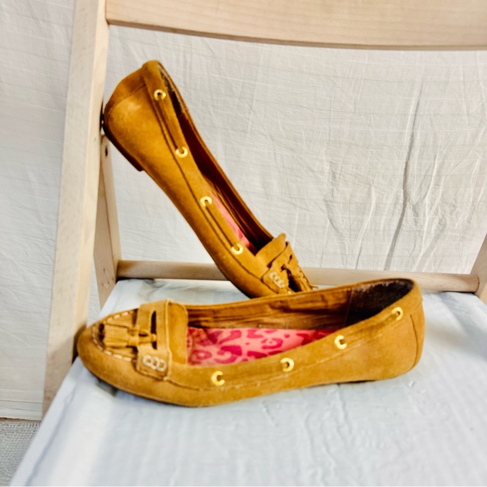 Sperry Suede Ballet Loafer Tassel Flats Size 10 M Leather